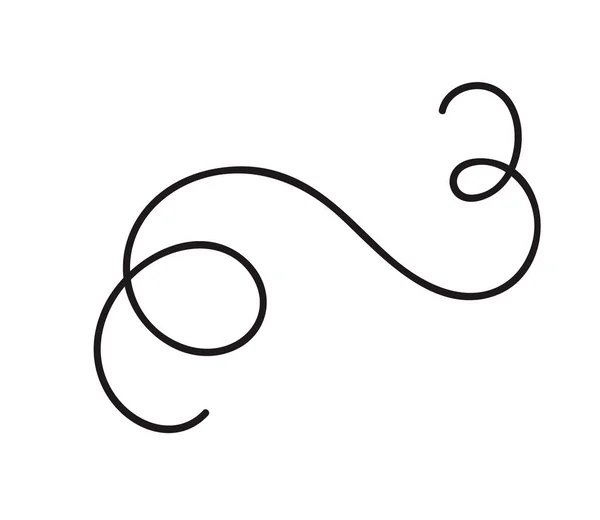 Hand drawn monoline calligraphy scandinavian folk flourish vector divider. Design element for wedding and Valentines Day, birthday greeting card — Stock Vector
