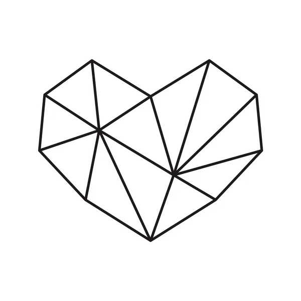 Geométrico vector símbolo corazón forma marco con lugar para el texto. Icono de amor para tarjeta de felicitación o boda, día de San Valentín, tatuaje, impresión. Ilustración de caligrafía vectorial aislada sobre fondo blanco — Archivo Imágenes Vectoriales