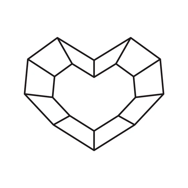 Geométrico vector símbolo corazón forma marco con lugar para el texto. Icono de amor para tarjeta de felicitación o boda, día de San Valentín, tatuaje, impresión. Ilustración de caligrafía vectorial aislada sobre fondo blanco — Vector de stock