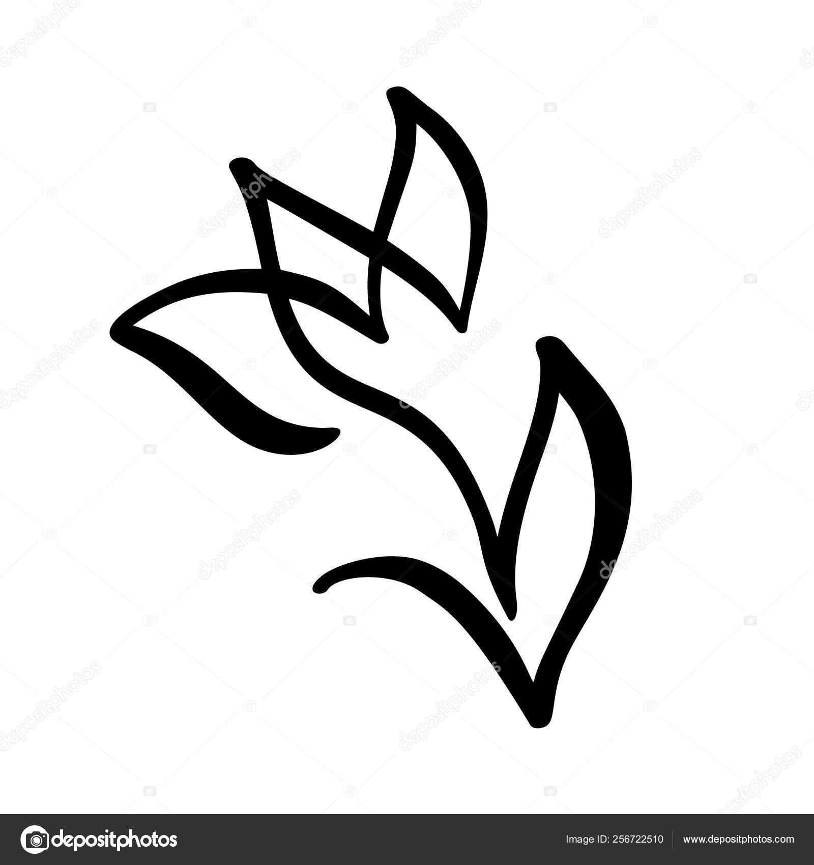 Fiore Di Tulipano Linea Continua Disegno A Mano Vettoriale