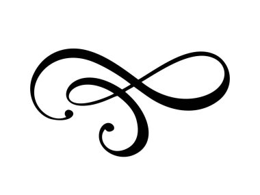 çiçek kaligrafi eleman gelişmeye, sayfa dekorasyon ve çerçeve tasarımı illüstrasyon girdap için bölücü. Düğün kartları ve davetiyeler için Dekoratif Vintage şekli