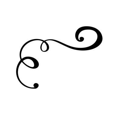 Vintage kaligrafi İskandinav gelişmeye vektör köşesi. Düğün için tasarım çerçeve elemanı, Sevgililer Günü, doğum günü tebrik kartı