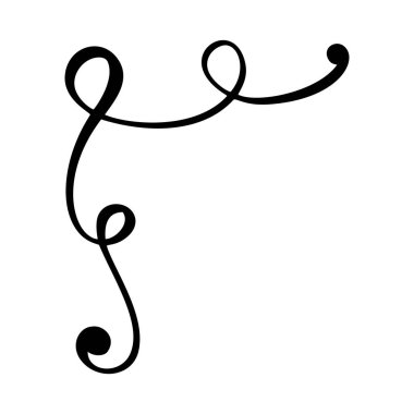 Vintage kaligrafi İskandinav gelişmeye vektör köşesi. Düğün için tasarım çerçeve elemanı, Sevgililer Günü, doğum günü tebrik kartı