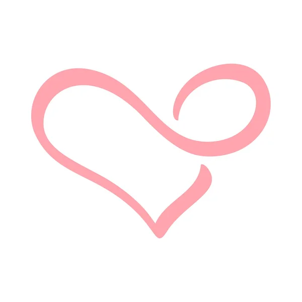 El çizilmiş Kalp aşk işareti infiniti. Romantik kaligrafi vektör illüstrasyon. T-shirt, tebrik kartı, poster düğün için Concepn simgesi sembolü. Sevgililer Günü tasarım düz elemanı — Stok Vektör