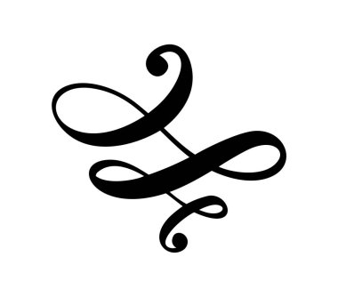 Vektör çiçek kaligrafi elemanı gelişir. Sayfa dekorasyonve çerçeve tasarımı illüstrasyon girdap süs için el çizilmiş bölücü. Düğün kartları ve davetiyeler için dekoratif siluet