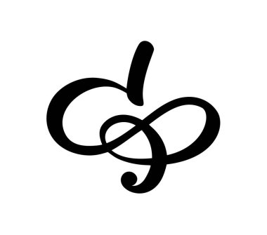 Vektör Vintage çiçek harf I. Kaligrafi elemanı gelişmeye. Sayfa dekorasyon ve tasarım illüstrasyon girdap süs için el çizilmiş monogram işareti. Düğün kartları ve davetiyeler için dekoratif