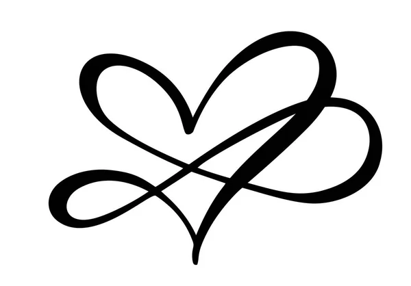 Hjärta kärlek tecken för evigt. Infinity Romantic symbol länkade, Join, passion och bröllop logotyp. Mall för t-shirt, kort, affisch. Design platt del av alla hjärtans dag. Vektor illustration — Stock vektor