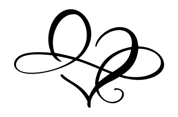 Signo de amor del corazón para siempre logo. Infinito Símbolo romántico vinculado, unirse, pasión y boda. Plantilla para camiseta, tarjeta, póster. Diseño plano elemento de día de San Valentín. Ilustración vectorial — Vector de stock