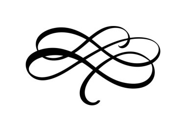 Vektör kaligrafi elemanı gelişir. Sayfa dekorasyonve çerçeve tasarımı illüstrasyon girdap süs için el çizilmiş bölücü. Düğün kartları ve davetiyeler için dekoratif