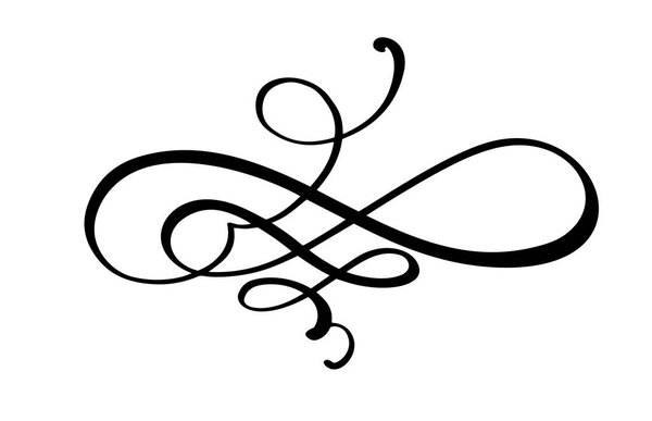 Vector calligraphy element flourish. Hand drawn divider for page decoration and frame design illustration swirl ornament. Decorative for wedding cards and invitations