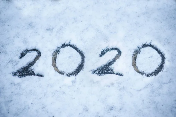 Inscription sur la neige 2020. Noël fond de vacances — Photo