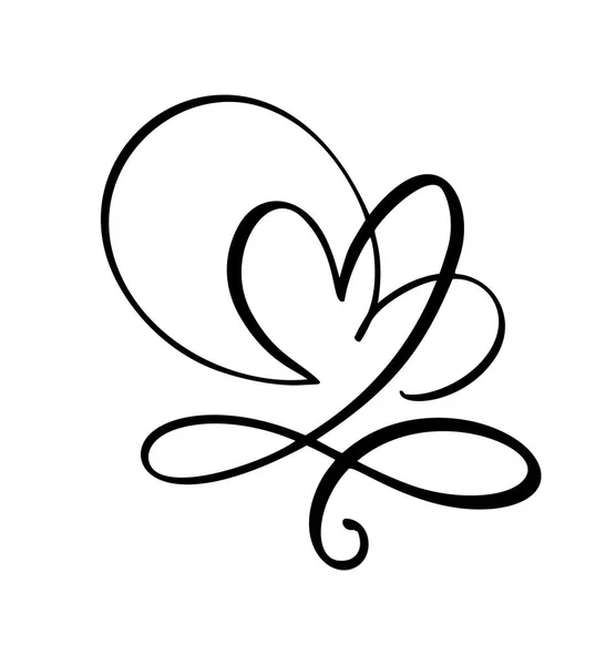 Рука намалювала два знаки кохання серця. Романтичний каліграфічний вектор дня Святого Валентина. Символ концептуальної піктограми футболки, вітальної листівки, плакатного весілля. Дизайн плоского елемента ілюстрація — стоковий вектор