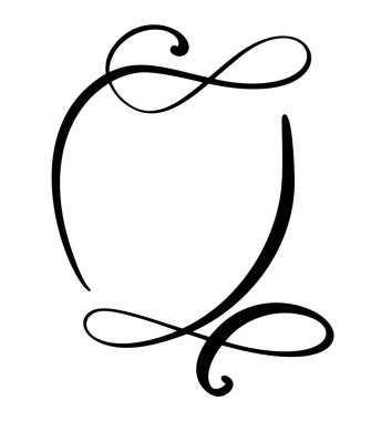 Yuvarlak kaligrafi alıntı konuşma balonu simgesi. El ile çizilen metin çerçevesi veya kutu şablonu. Vektör Illustration. Düşünce balonu. Atıf için yer veya Cite, fikir için balon, forum için, sohbet, yorum