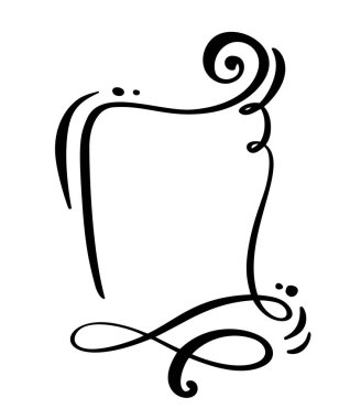 Kaligrafi karikatür alıntı konuşma balonu simgesi. El çizilmiş Vintage çerçeve veya kutu şablonu. Metin için alan ile vektör Illustration
