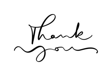 El çizilmiş Vintage vektör metni teşekkür ederim. Beyaz arka planda izole edilmiştir. Düğün, tebrik kartı, Tag için kaligrafi yazı Illustration