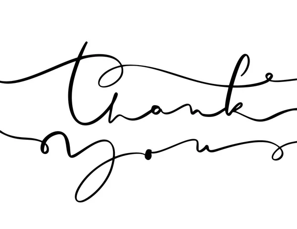 Vintage Texto da caligrafia vetorial Obrigado. Mão desenhada isolada sobre fundo branco. Ilustração lettering caligráfica para casamento, cartão de saudação, tag — Vetor de Stock