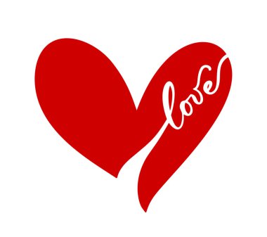 Vektör Illustration İskandinav kalp minimalizm tarzı. Romantik kaligrafi vektör aşk işareti. Sevgililer günü için el çizilmiş simgesi. Tebrik kartı, poster düğün için konsept sembolü