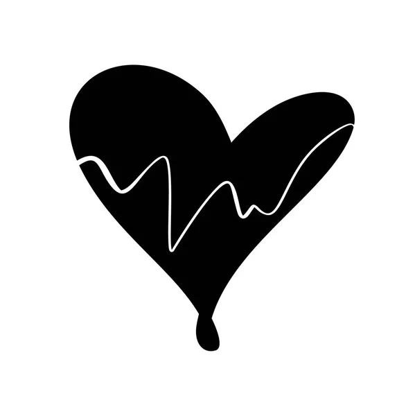 Εικόνα διάνυσμα Σκανδιναβική καρδιά σε στυλ μινιμαλισμού. Ερωτικό σημάδι της ρομαντικής καλλιγραφίας. Χειροποίητη Εικόνα για την ημέρα του Αγίου Βαλεντίνου. Concept σύμβολο για Ευχετήρια κάρτα, γαμήλια αφίσα — Διανυσματικό Αρχείο