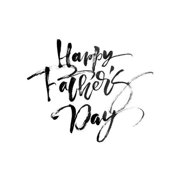 Happy fathers day hand drawn calligraphic lettering text design. Vector calligraphy illustration isoladed quote. Typography poster. Use for greeting card, tag, poster — Stock Vector