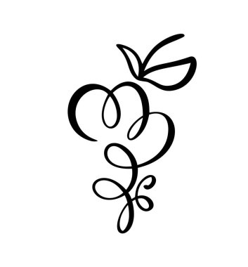 Vektör el çizilmiş üzüm demet anahat doodle simgesi meyve. Beyaz arka plan üzerinde izole logo, baskı, web, mobil ve infographics için üzüm çizim illüstrasyon Demet