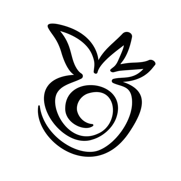 Çilek el çizilmiş anahat doodle simgesi. Vektör kroki Logo logo illüstrasyon sağlıklı berry - baskı için taze ham çilek, web, mobil ve infographics beyaz arka plan izole — Stok Vektör