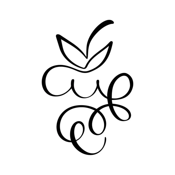 Vecteur dessiné à la main Bunch of grapes outline doodle icon fruit. Lot de vignes croquis illustration pour logo, impression, web, mobile et infographie isolé sur fond blanc — Image vectorielle