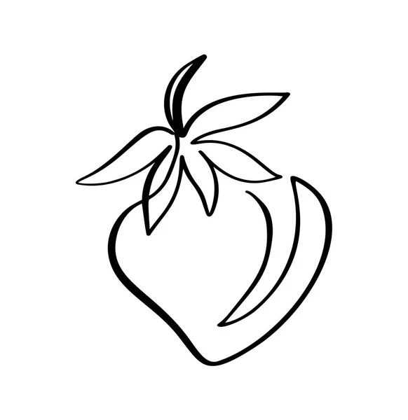 Erdbeere handgezeichnete Umrisse Doodle-Symbol. Vektor-Skizze Logo-Illustration von gesunden Beeren - frische rohe Erdbeeren für Druck, Web, Mobile und Infografiken isoliert auf weißem Hintergrund — Stockvektor