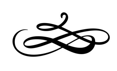 Bağbozumu girdap kaligrafi Flourish, vektör bölücü süsleme tasarımı. Kitap, tebrik kartı, düğün daveti, Sevgililer günü için çizim