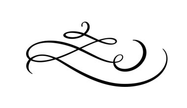 Vektör süslü çerçeve elemanı. Vintage ve filigran dekorasyon. Süslü çerçeveler ve kaydırma girdap öğesi. Filigran bölücü Davetiye