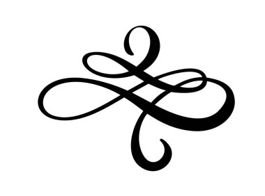 Bağbozumu girdap kaligrafi Flourish, vektör bölücü süsleme tasarımı. Kitap, tebrik kartı, düğün daveti, Sevgililer günü için çizim