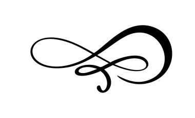 Bağbozumu girdap kaligrafi Flourish, vektör bölücü süsleme tasarımı. Kitap, tebrik kartı, düğün daveti, Sevgililer günü için çizim