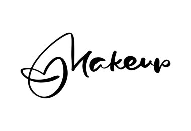 Kaligrafi yazı metni Makyaj. Logo modern tasarım vektör illüstrasyon düz logo berber