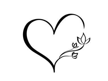 Vektör kalp işareti. Beyaz arka planda simge. İllüstrasyon romantik sembolü bağlı, aşk, tutku ve düğün. Tişört, kart, poster için şablon. Sevgiliye gün tasarım düz eleman