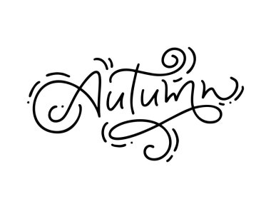 Sonbahar fırçası monolin kaligrafi el yazı metin. İlham verici alıntı. Fotoğraf bindirmeleri, poster, tatil giysileri, tebrik kartı için kullanılabilir