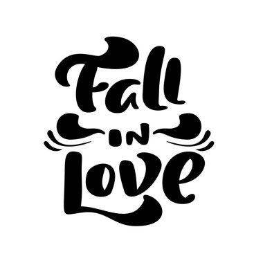 Vektör yazı kaligrafi aşk metin sonbahar. Beyaz arka planda izole tebrik kartı için el çizilmiş çizim. Mevsimlik tatiller için mükemmel, Şükran günü