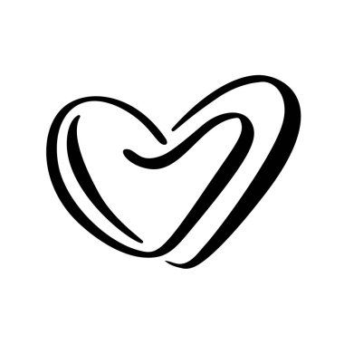 İki vektör siyah kalpler işareti. Beyaz arka planda simge. İllüstrasyon romantik sembolü bağlı, katılmak, aşk, tutku ve düğün. Tişört, kart, poster için şablon. Sevgiliye gün tasarım düz eleman