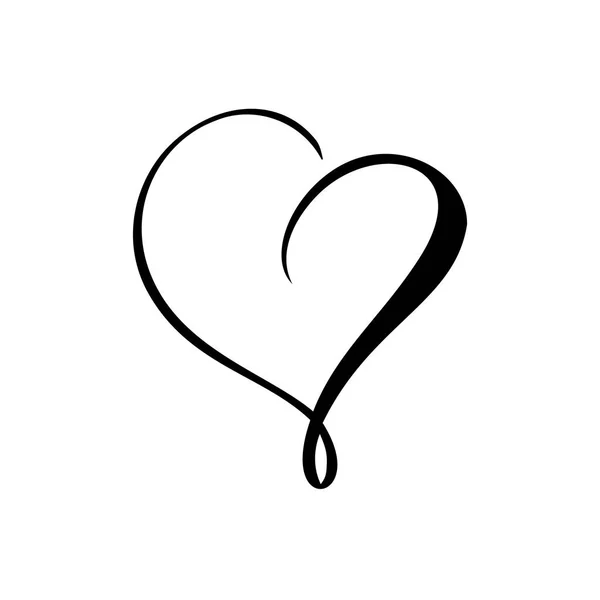 벡터 검은 심장 기호입니다. 흰색 배경에 아이콘입니다. 일러스트 로맨틱 기호 연결, 가입, 사랑, 열정과 결혼식. 티셔츠, 카드, 포스터용 템플릿. 발렌타인 데이의 디자인 플랫 요소 — 스톡 벡터