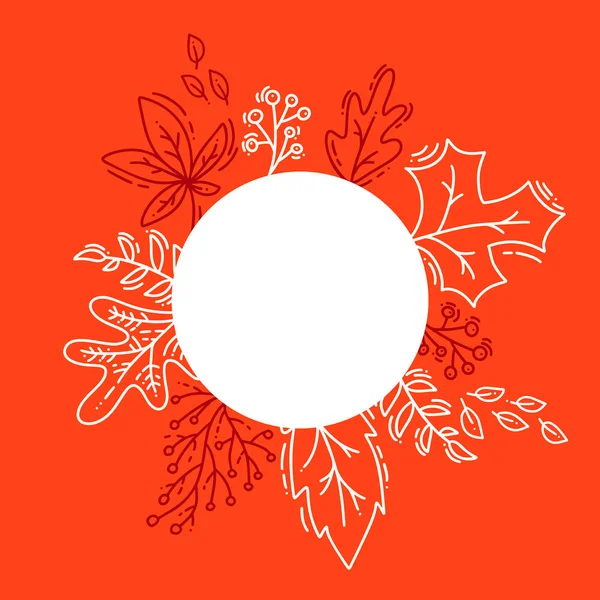 Векторні ілюстрації осінній фон, листя дерев, помаранчевий фон, дизайн банера осіннього сезону, плакат або листівка дня подяки, стиль мистецтва запрошення фестивалю — стоковий вектор