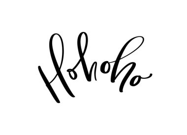 Ho ho ho vektör metin Noel Calligraphic Lettering tasarım kartı şablonu. Tatil Tebrik Hediye Afiş için yaratıcı tipografi. Kaligrafi Yazı Tipi tarzı Banner