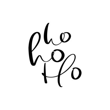 Ho ho ho vektör metin Noel Calligraphic Lettering tasarım kartı şablonu. Tatil Tebrik Hediye Afiş için yaratıcı tipografi. Kaligrafi Yazı Tipi tarzı Banner