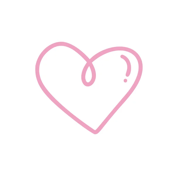 Romantická kaligrafie monolin vektorová láska srdce. Ikona Valentýna rukou kreslené ruky. Symbolový symbol pro tričko, přání, titulní svatbu. Návrh plochého prvku ilustrace — Stockový vektor