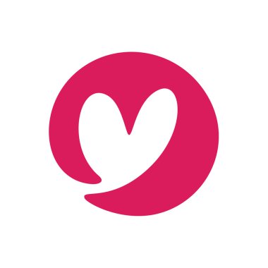 Kırmızı romantik kaligrafi vektör Kalp aşk işareti. Sevgililer Günü'nün elle çizilmiş simgesi. T-shirt, tebrik kartı, poster düğün için Concepn sembolü. Tasarım düz eleman illüstrasyon