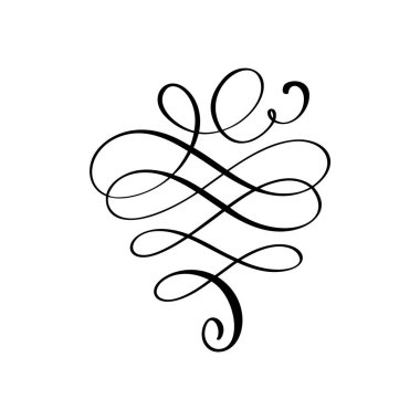 Bağbozumu girdap kaligrafi Flourish, vektör bölücü süsleme tasarımı. Kitap, tebrik kartı, düğün daveti, Sevgililer günü için çizim