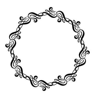 Calligraphic vektör düğün çerçevesi metin için yer ile çelenk. İzole tasarım için vintage unsur gelişir. Mevsim tatilleri, Şükran Günü, Sevgililer Günü, tebrik kartı için mükemmel