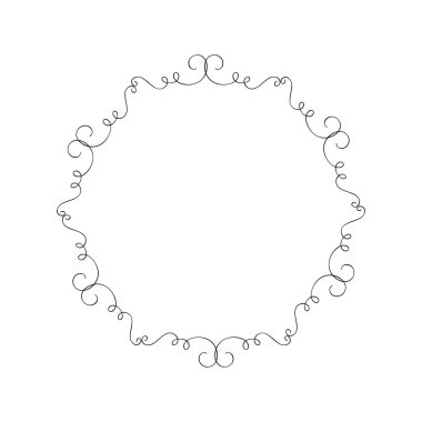 Yuvarlak kaligrafik vektör düğün çerçeve çelengi ve metin için yer var. Tasarım için izole edilmiş bağbozumu unsuru. Bayramlar için mükemmel, Şükran Günü, Sevgililer Günü, tebrik kartı