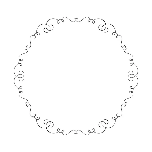 圆形笔画矢量婚礼框架花环与文字的位置。用于设计的独立繁荣的复古元素。完美的节日，感恩节，情人节，贺卡 — 图库矢量图片