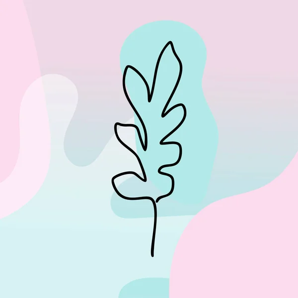 Monolinblatt des Baum-Logos. umrissenes Emblem in linearem Stil. Vektor abstraktes Symbol für die Gestaltung von Naturprodukten, Blumenladen, Kosmetik, ökologische Konzepte, Gesundheit, Wellness — Stockvektor