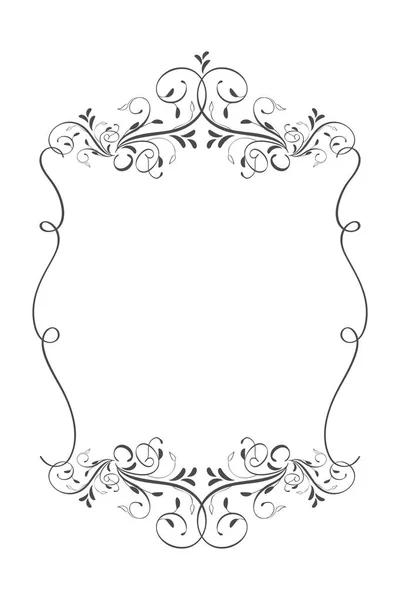 Dekorrahmen mit alten filigranen Strudeln für Speisebuch oder Grußkarte. Vektor ornamentalen eleganten floralen Vintage-Grenzen. Hochzeitsillustration — Stockvektor