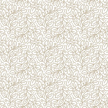 Organik ve sağlıklı gıda ambalajları, doğal eko kozmetik ürünleri ve vejetaryen ürünleri için yeşil yapraklı vektörsüz kalıp ve soyut arkaplan