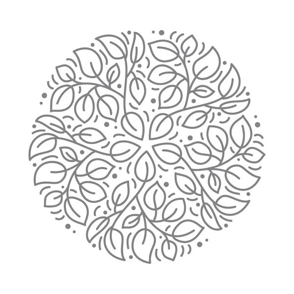 Projeto da flor do logotipo do vetor. Floral redondo elemento Vintage. Emblema spa de beleza de luxo, produto ecológico orgânico, crachá natural para cosméticos — Vetor de Stock